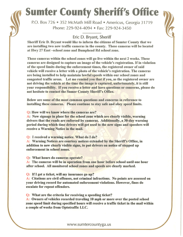 traffic camera notice